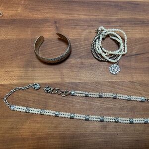 Brighton Necklace and bracelet set with additional sterling cuff and bracelet.